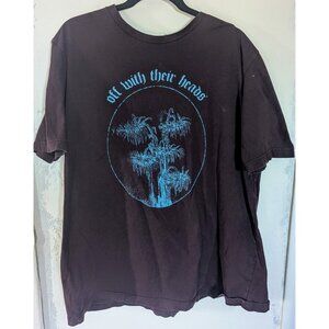 OFF WITH THEIR HEADS "Wilted" Punk T-shirt Oxblood / Sky Blue 3XL XXL